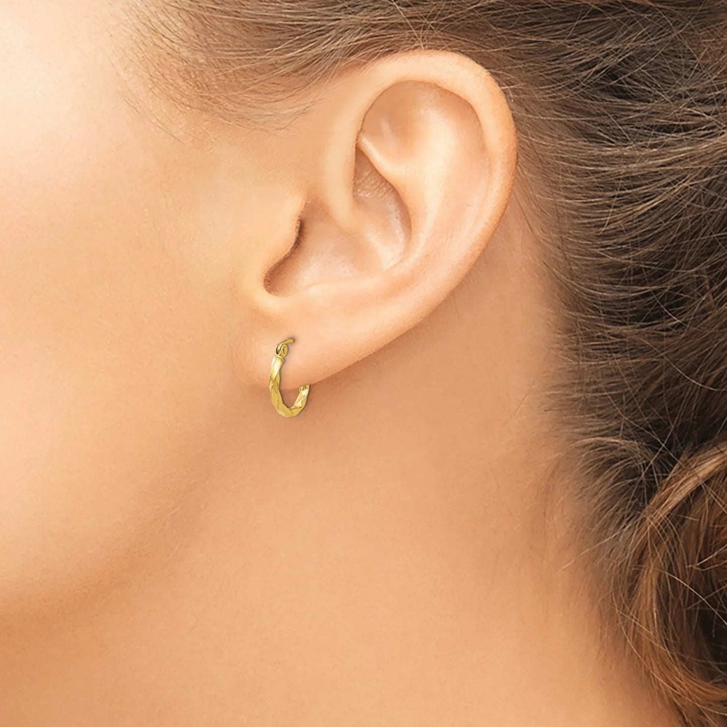 Twisted 14k Gold Hoop Earrings