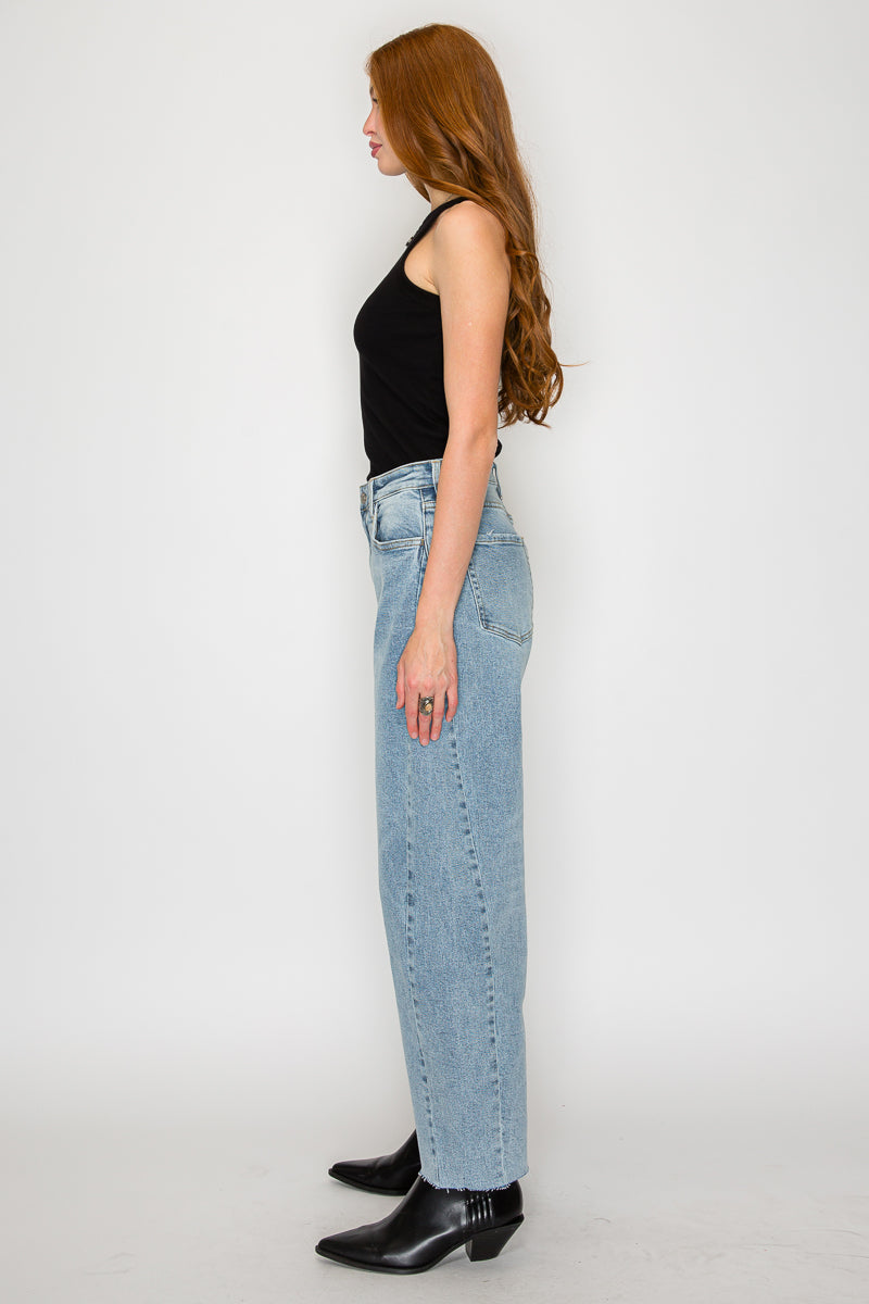 Harlow High Waisted Barrel Jeans Blue by Artemis