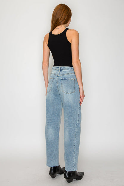 Harlow High Waisted Barrel Jeans Blue by Artemis