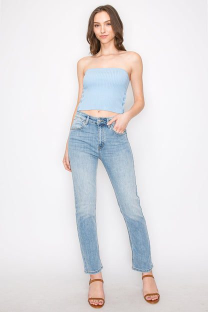High Rise Straight Leg Jeans