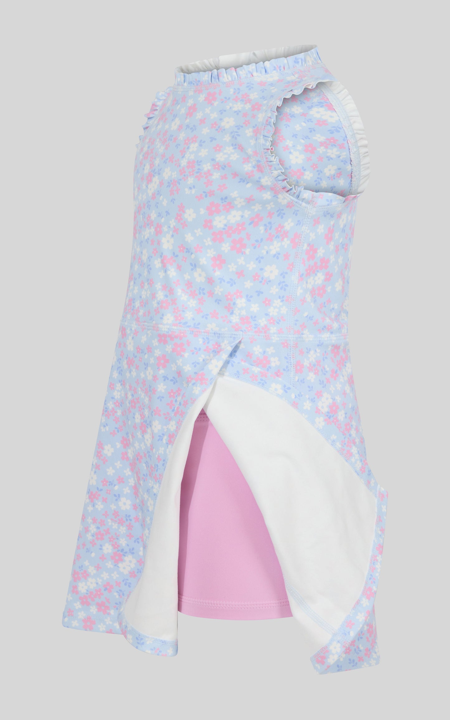 Toddler Girls Ruffle Dress & 3" Short & Bow Scrunchie