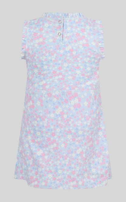 Toddler Girls Ruffle Dress & 3" Short & Bow Scrunchie