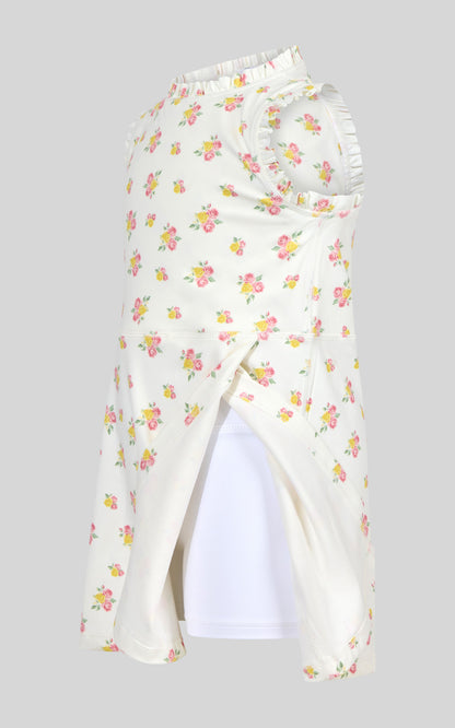 Toddler Girls Ruffle Dress & 3" Short & Bow Scrunchie