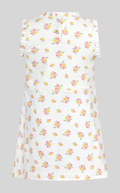 Toddler Girls Ruffle Dress & 3" Short & Bow Scrunchie