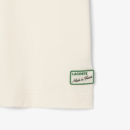 Lacoste Made in France Stripe Neck Tee - Cream