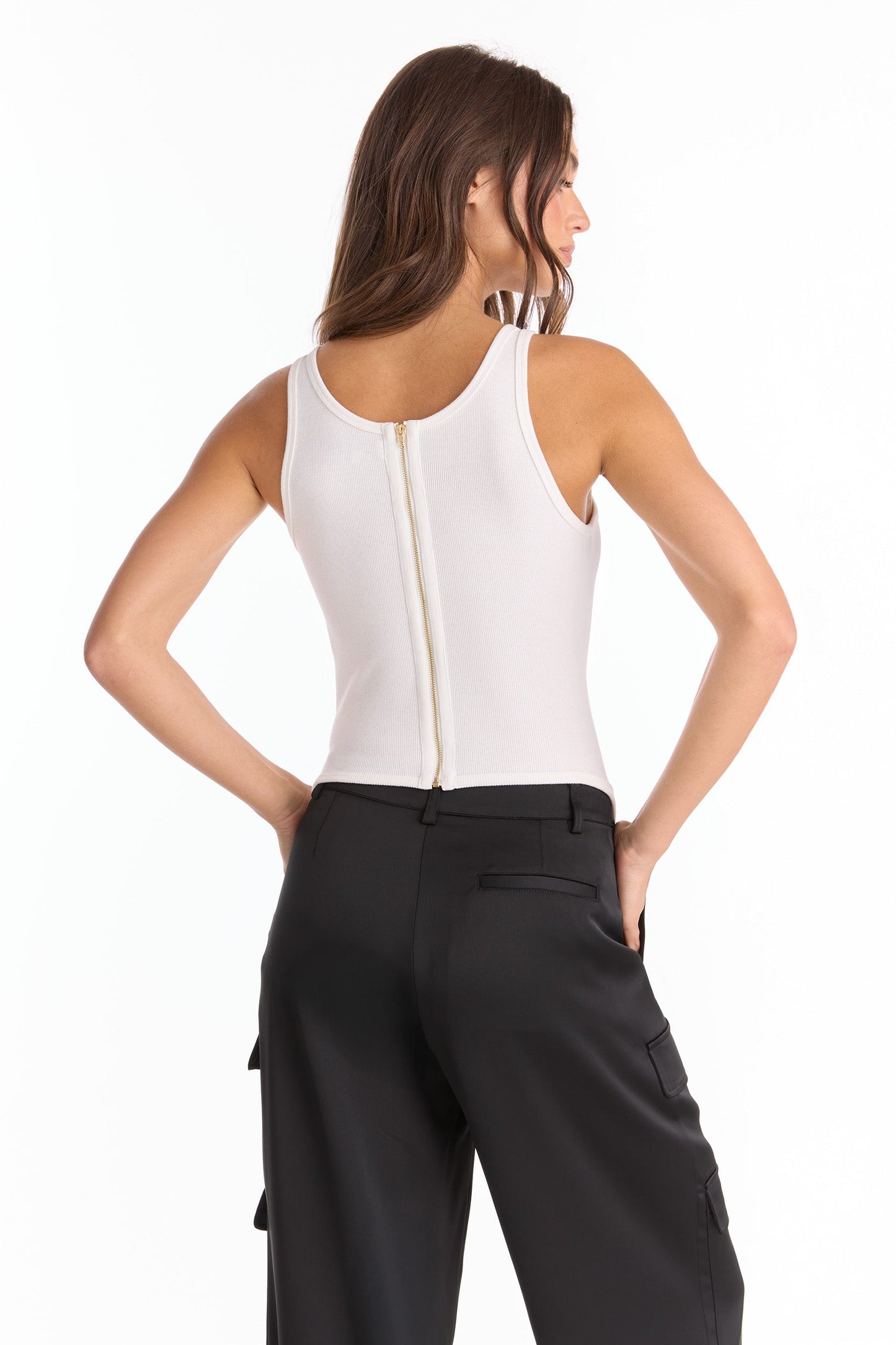 Kiara Garter Tank - White