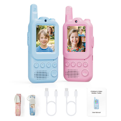 Contixo TK2 Kids Video Walkie Talkies With Camera (2 Pack) - 2.0” Screen Video Intercom, Voice & Photo Messaging, Kids 2-Way Radio With Emojis & Games, Rechargeable 2.4G Walkie Talkies for Boys & Girls Ages 3+