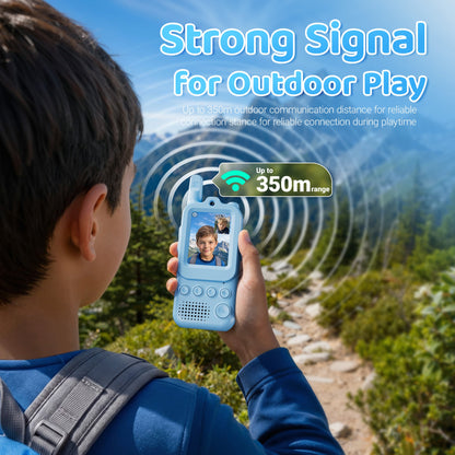 Contixo TK2 Kids Video Walkie Talkies With Camera (2 Pack) - 2.0” Screen Video Intercom, Voice & Photo Messaging, Kids 2-Way Radio With Emojis & Games, Rechargeable 2.4G Walkie Talkies for Boys & Girls Ages 3+