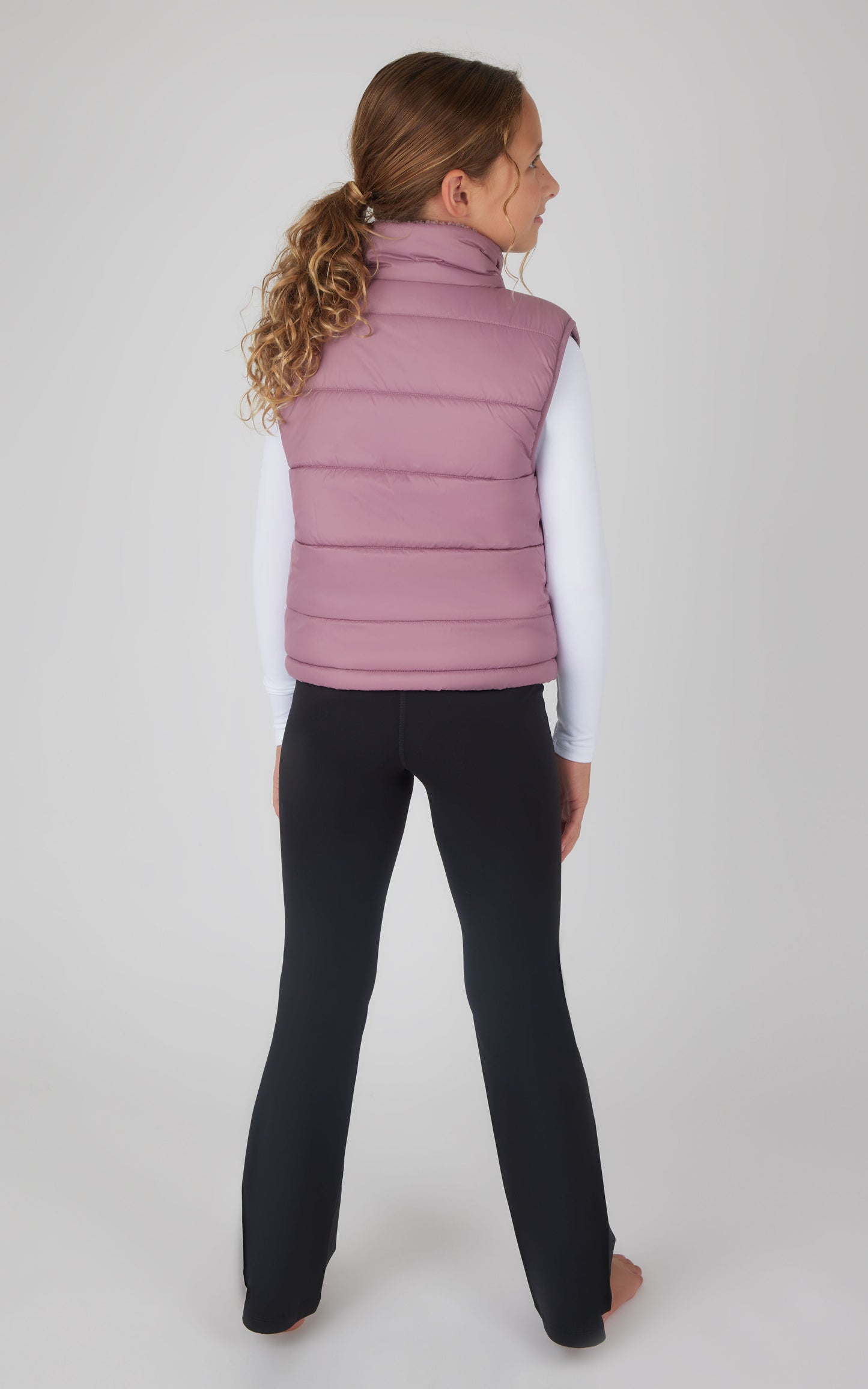 Girls Quilted Vest & Super Soft Top & Flare Legging Set