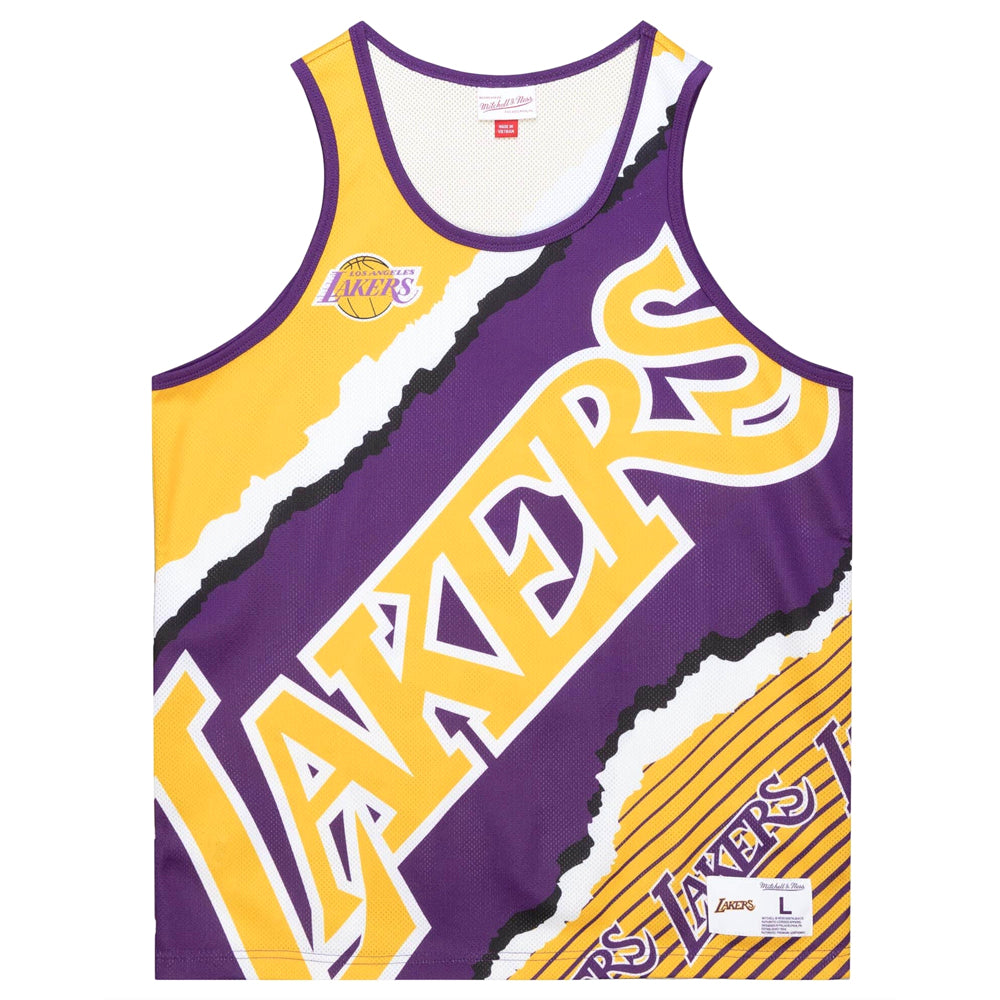 Men's Mitchell & Ness Jumbotron 2.0 Sublimated Tank Lakers