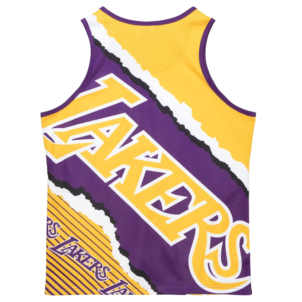 Men's Mitchell & Ness Jumbotron 2.0 Sublimated Tank Lakers