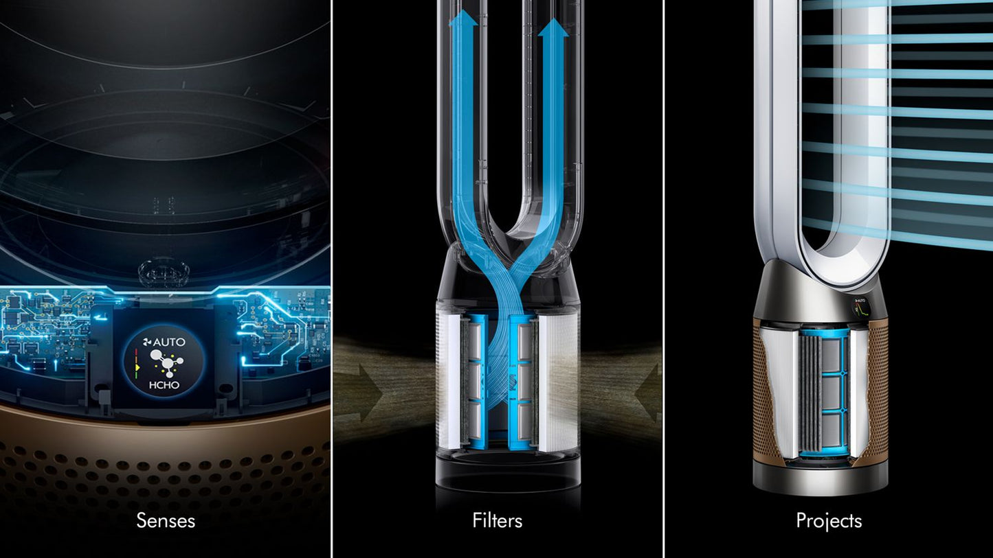 Dyson Purifier Humidify+Cool PC2 De-NOx Tower in White/Gold