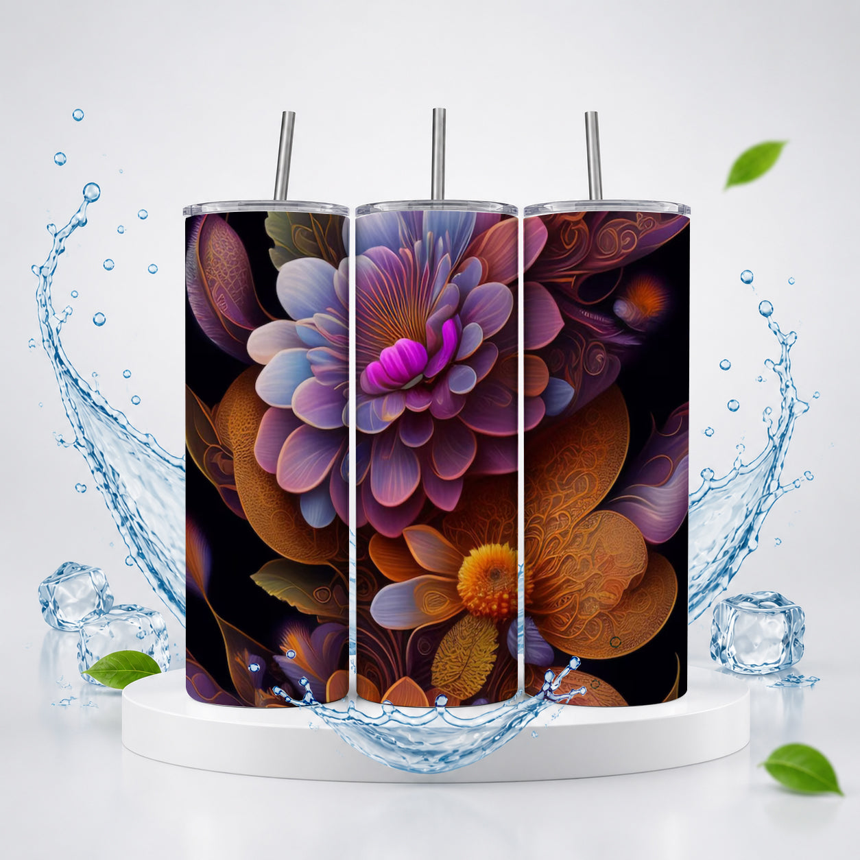 Colorful Sunflower Trio Stainless‑Steel Tumbler — Sip Society USA