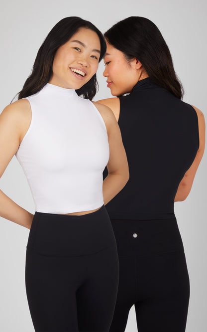 2 PK Ribbed Mock Neck Tank