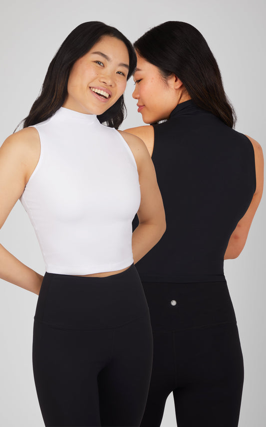 2 PK Ribbed Mock Neck Tank