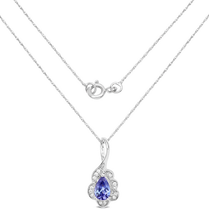 14K Gold Tanzanite and Diamond Necklace