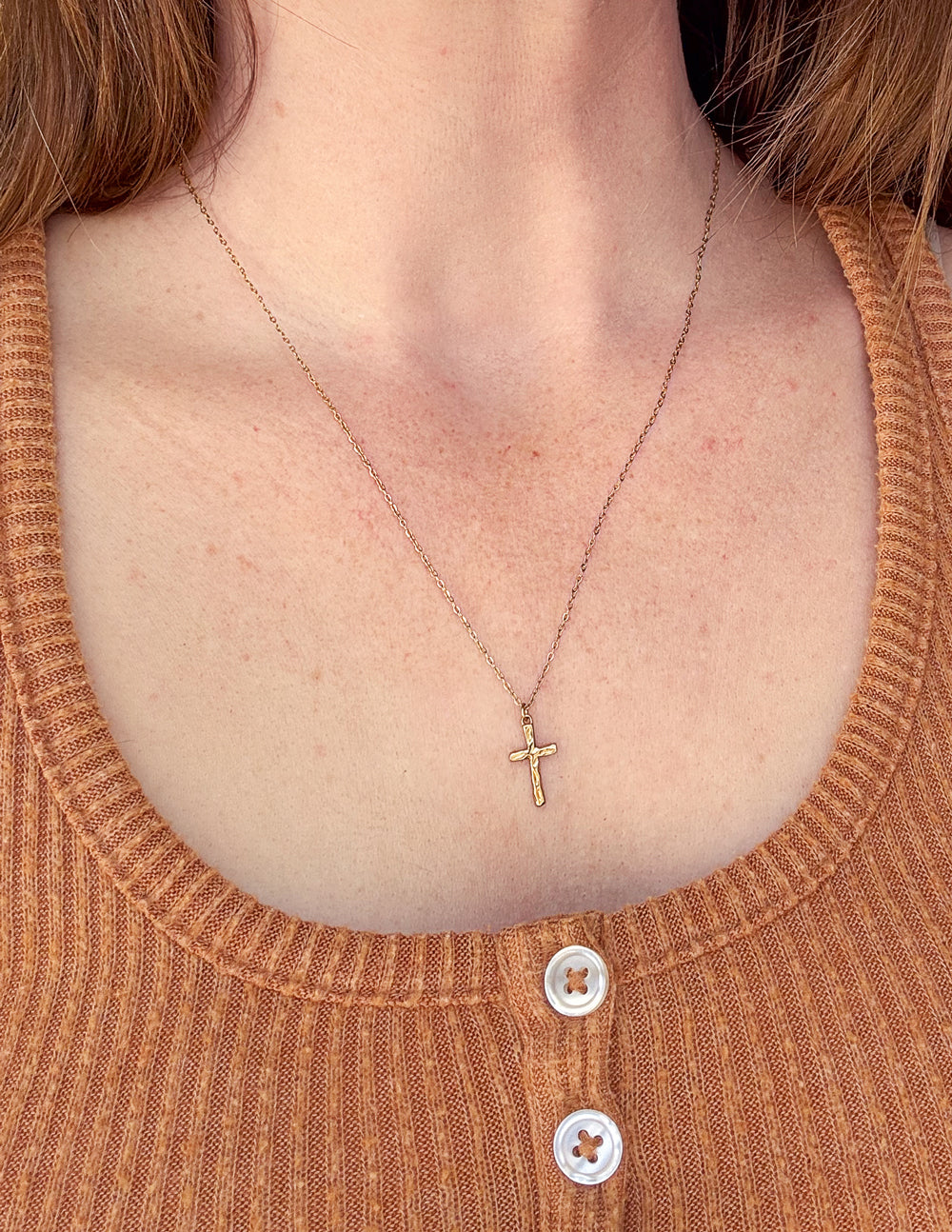 Elevated Faith Textured Cross Necklace
