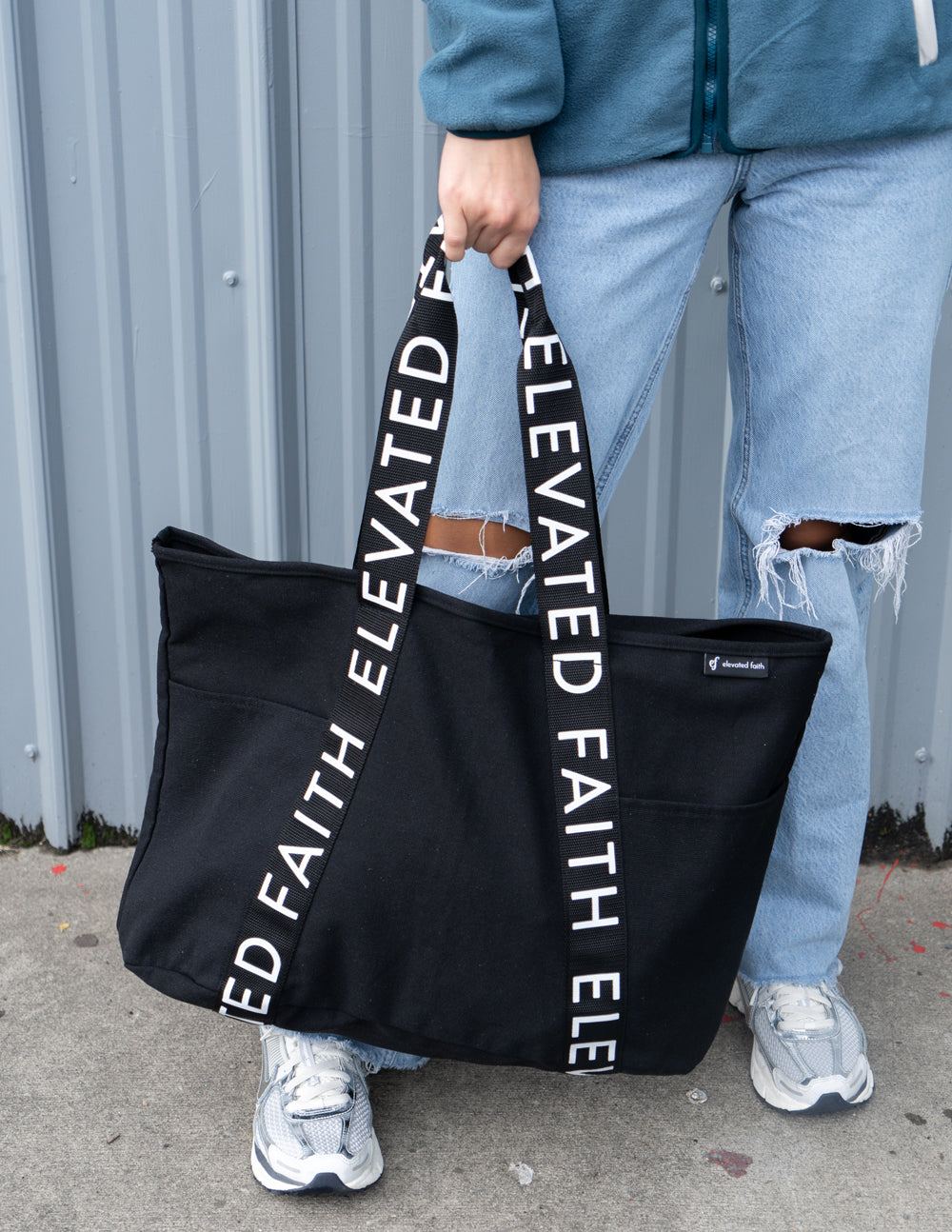 Elevated Faith The Large Everyday Black Tote