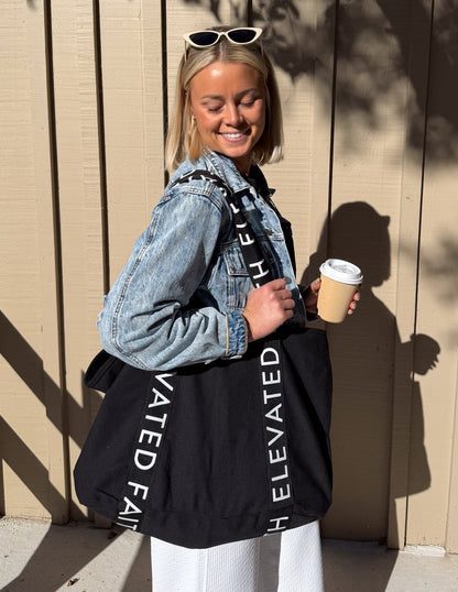 Elevated Faith The Large Everyday Black Tote