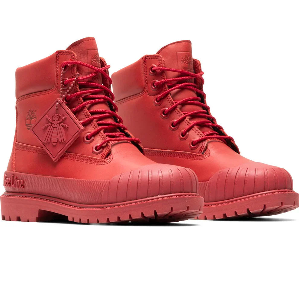 Timberland Women's 6" Waterproof Boot 'Premium Bee Line Rubber Toe Wp Red Nubuck' Sneakers