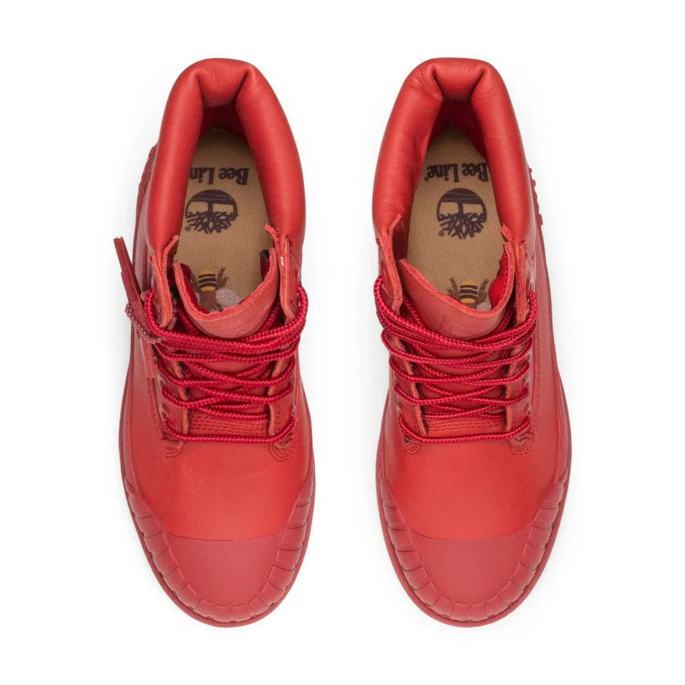 Timberland Women's 6" Waterproof Boot 'Premium Bee Line Rubber Toe Wp Red Nubuck' Sneakers