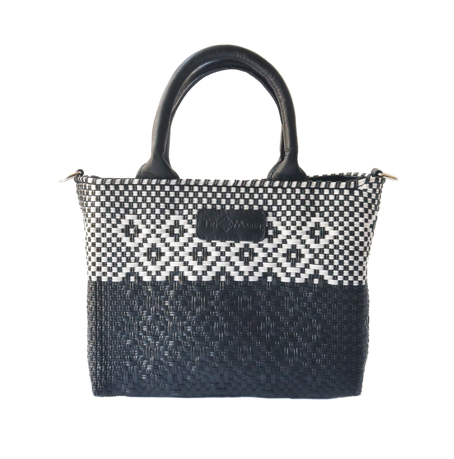 Tin Marin Black Small Woven Crossbody