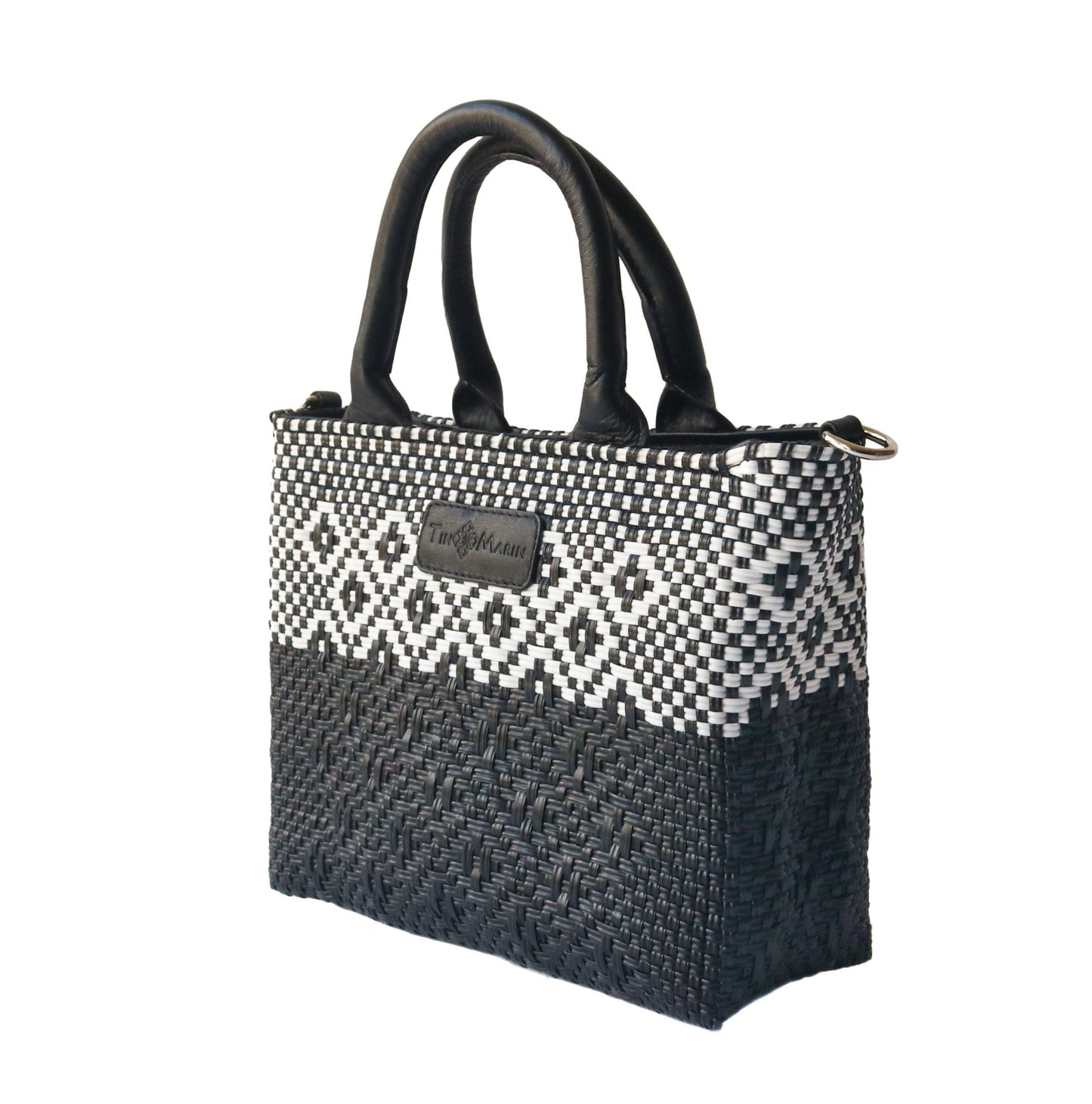 Tin Marin Black Small Woven Crossbody
