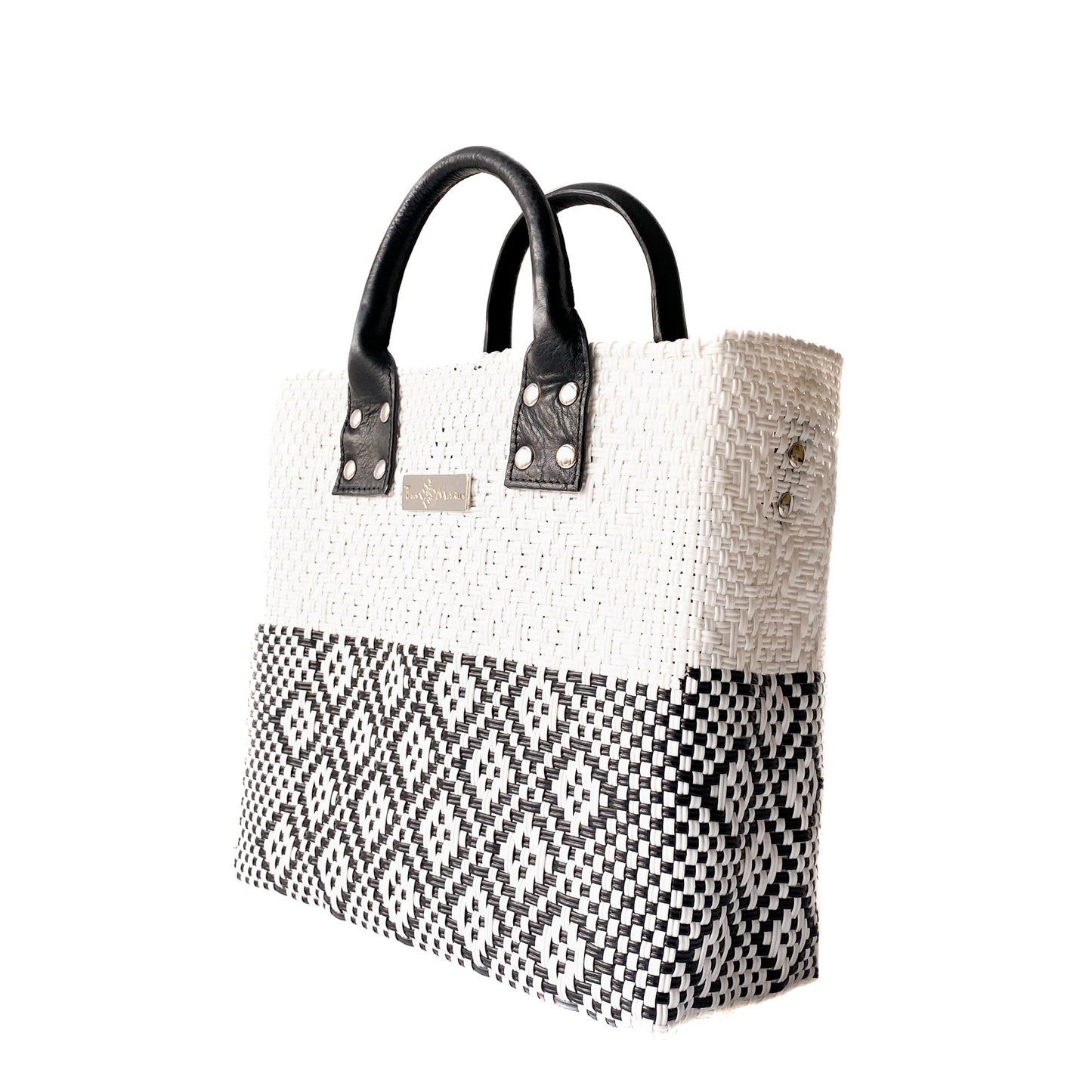Tin Marin White Large Woven Crossbody Bag - Leather