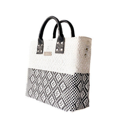 Tin Marin White Large Woven Crossbody Bag - Leather