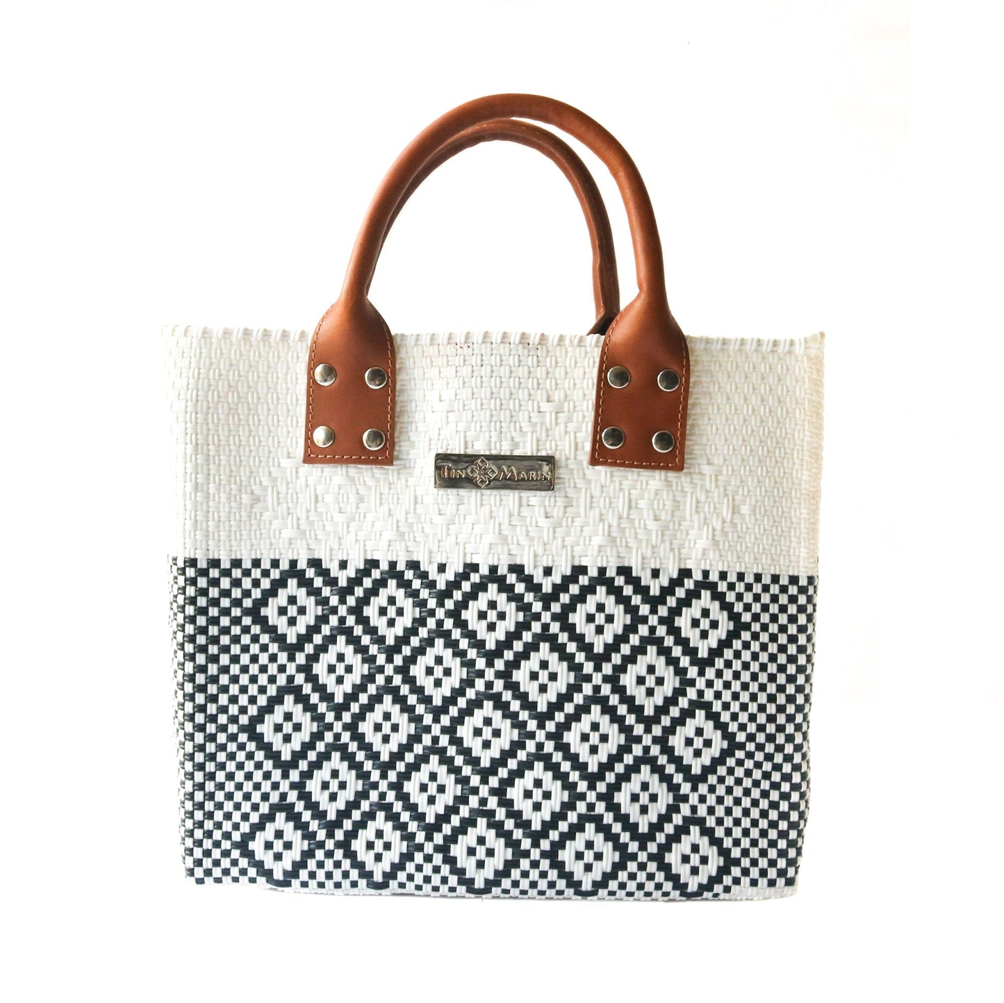Tin Marin White Large Woven Crossbody Bag - Leather