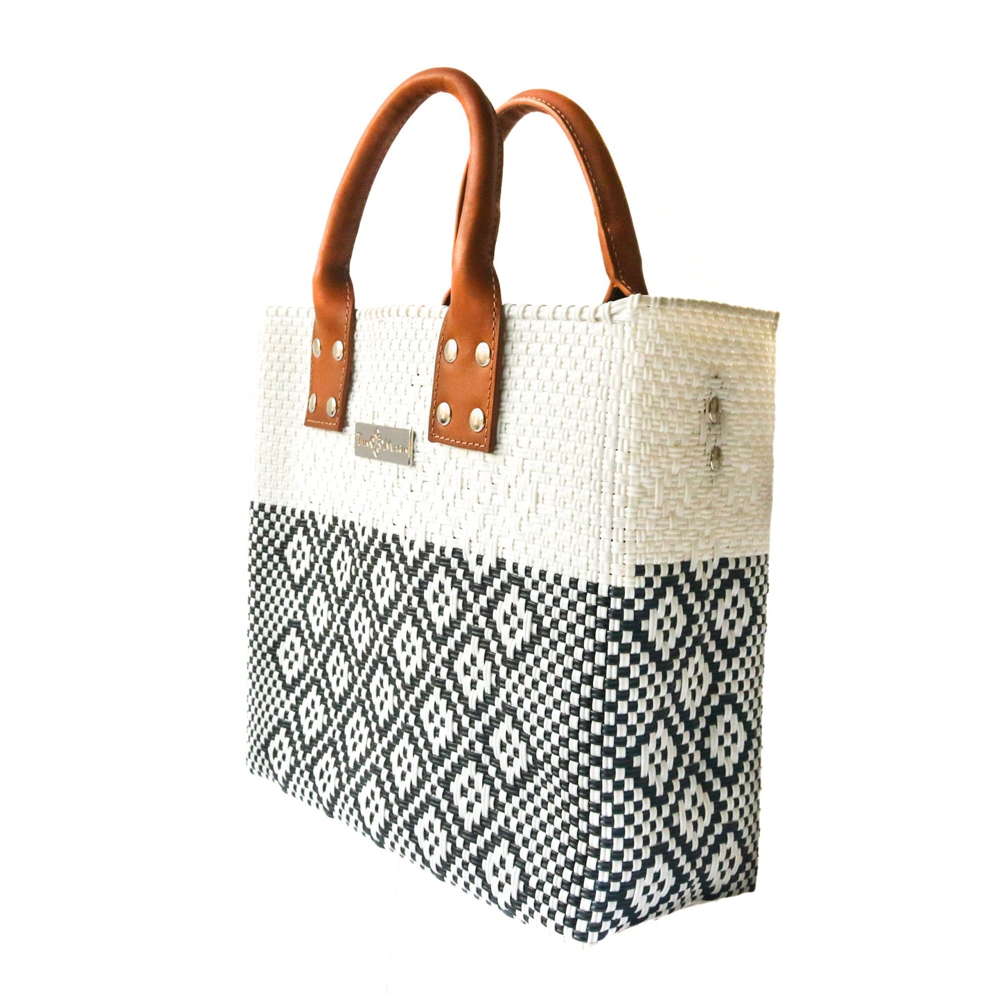 Tin Marin White Large Woven Crossbody Bag - Leather