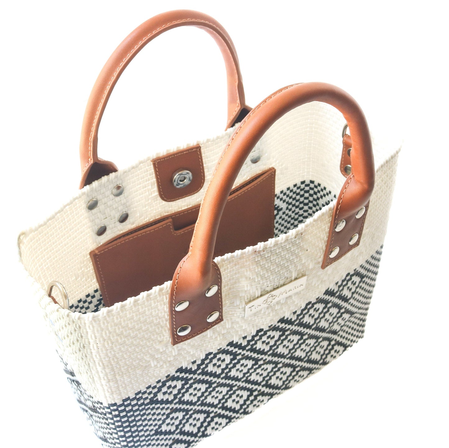 Tin Marin White Large Woven Crossbody Bag - Leather