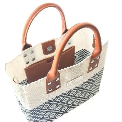 Tin Marin White Large Woven Crossbody Bag - Leather