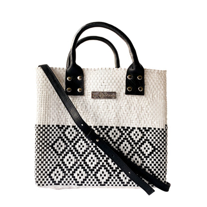 Tin Marin White Large Woven Crossbody Bag - Leather