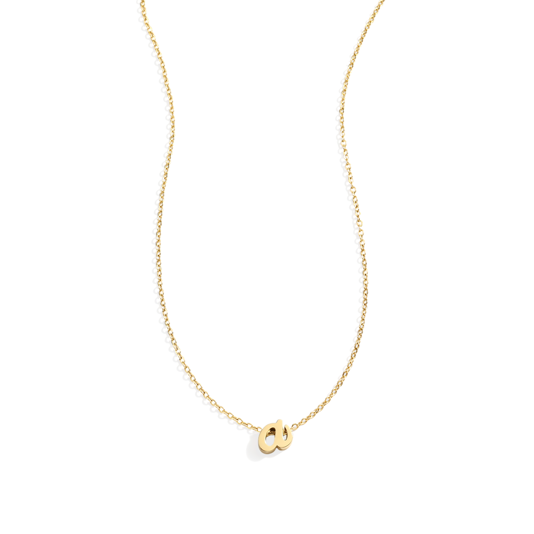 Mint & Lily Tiny Script Initial Necklace