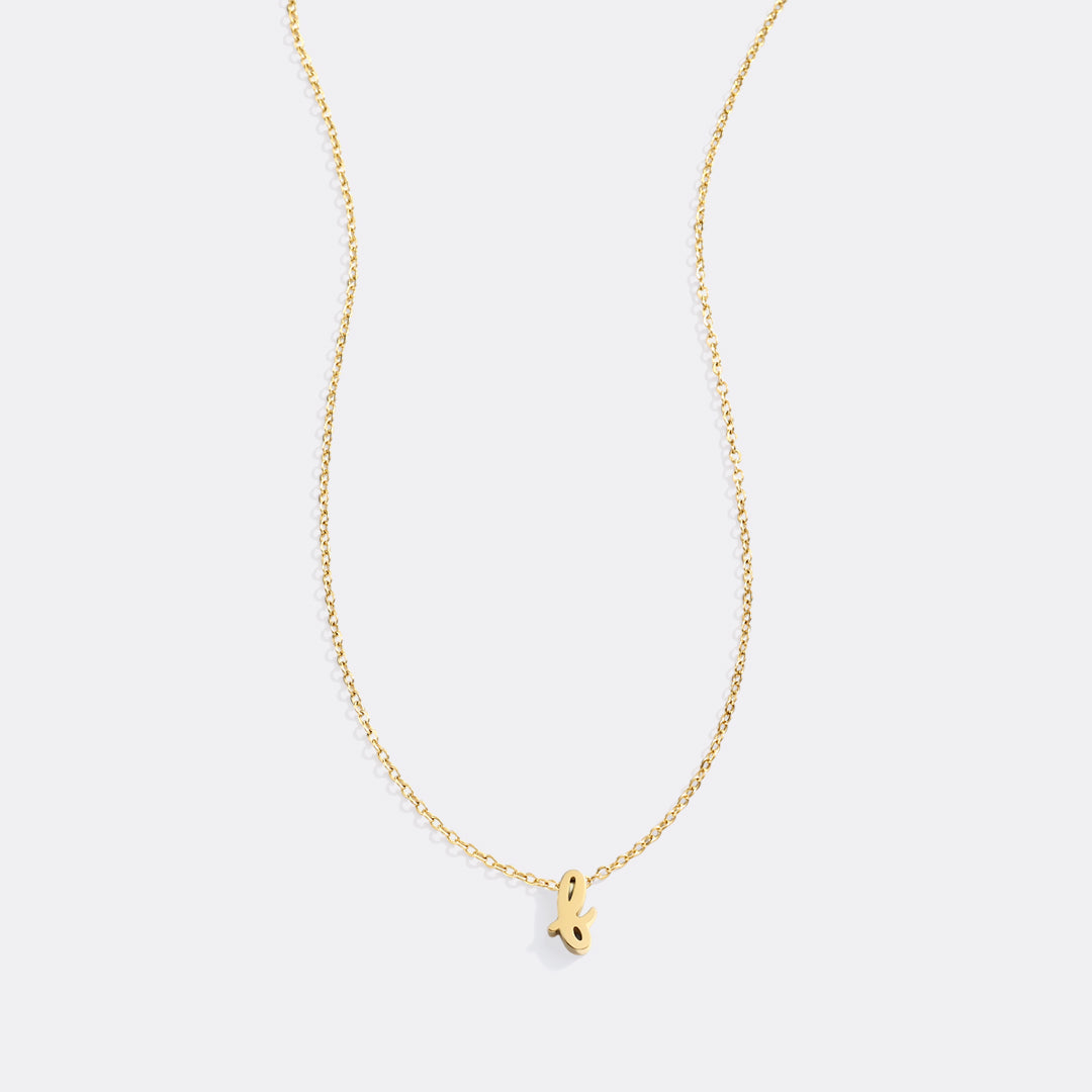 Mint & Lily Tiny Script Initial Necklace
