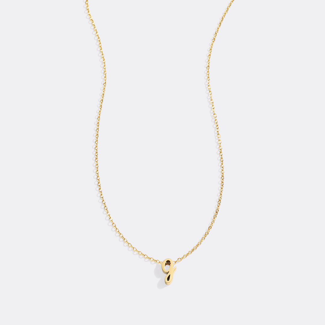 Mint & Lily Tiny Script Initial Necklace