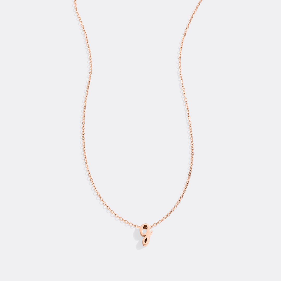 Mint & Lily Tiny Script Initial Necklace