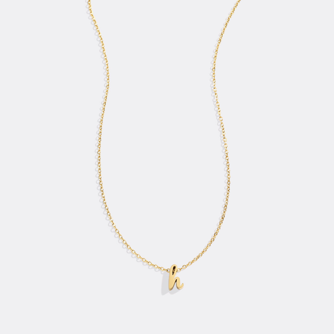Mint & Lily Tiny Script Initial Necklace