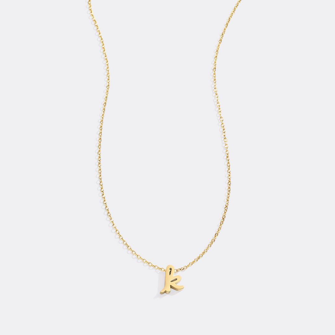 Mint & Lily Tiny Script Initial Necklace