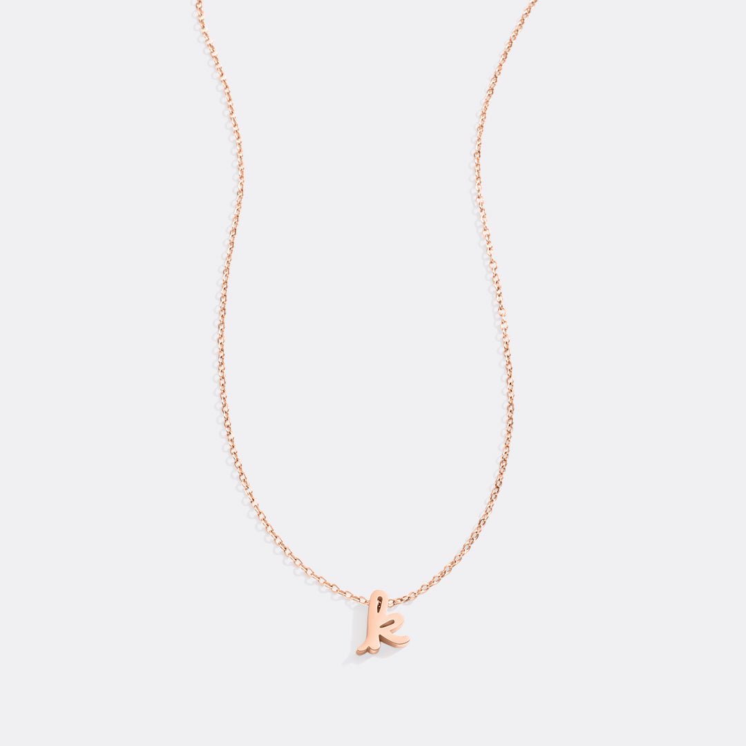 Mint & Lily Tiny Script Initial Necklace