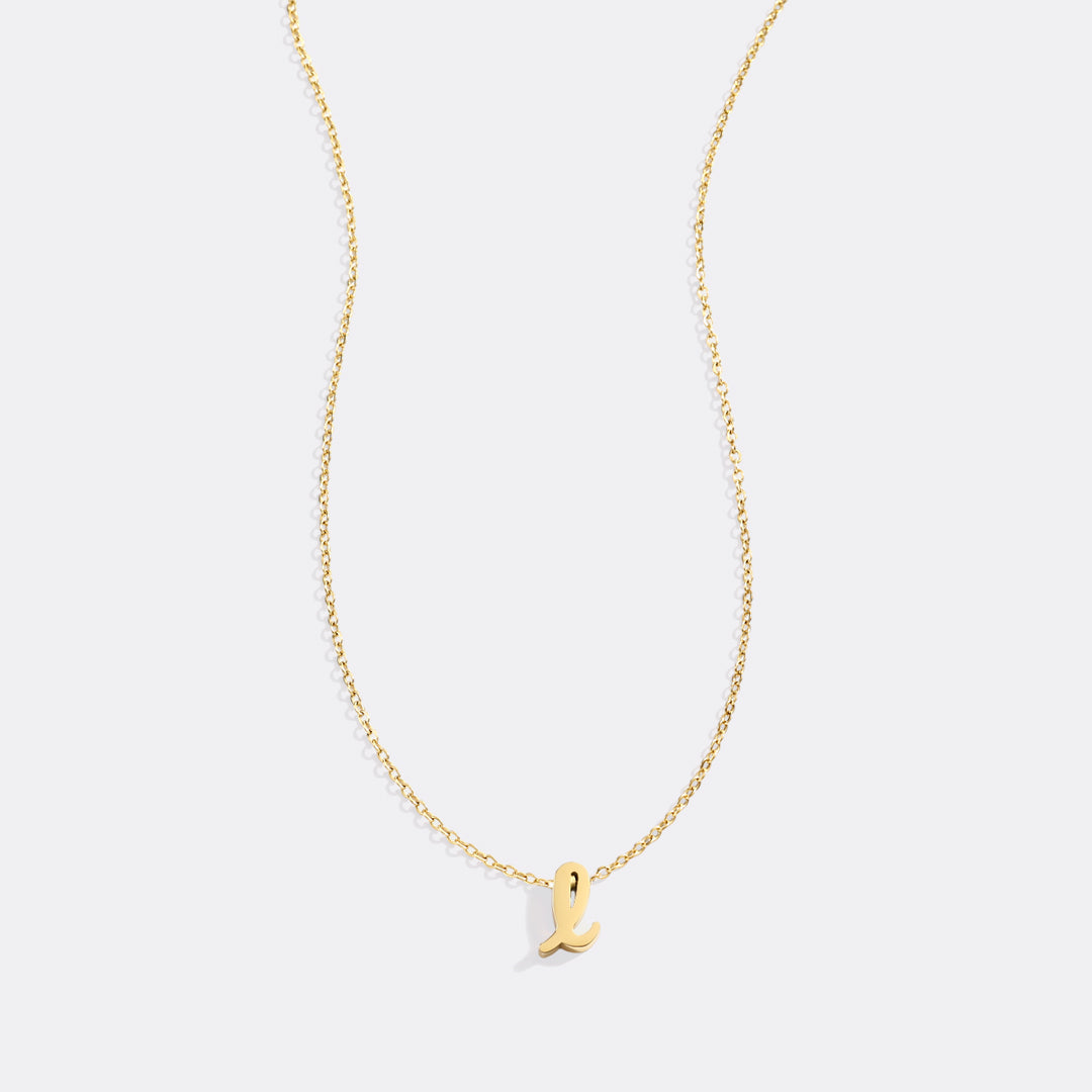 Mint & Lily Tiny Script Initial Necklace