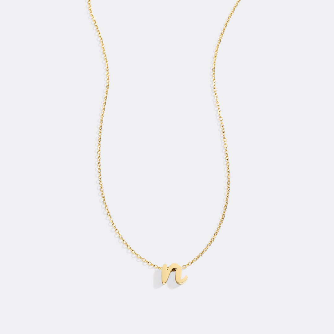 Mint & Lily Tiny Script Initial Necklace