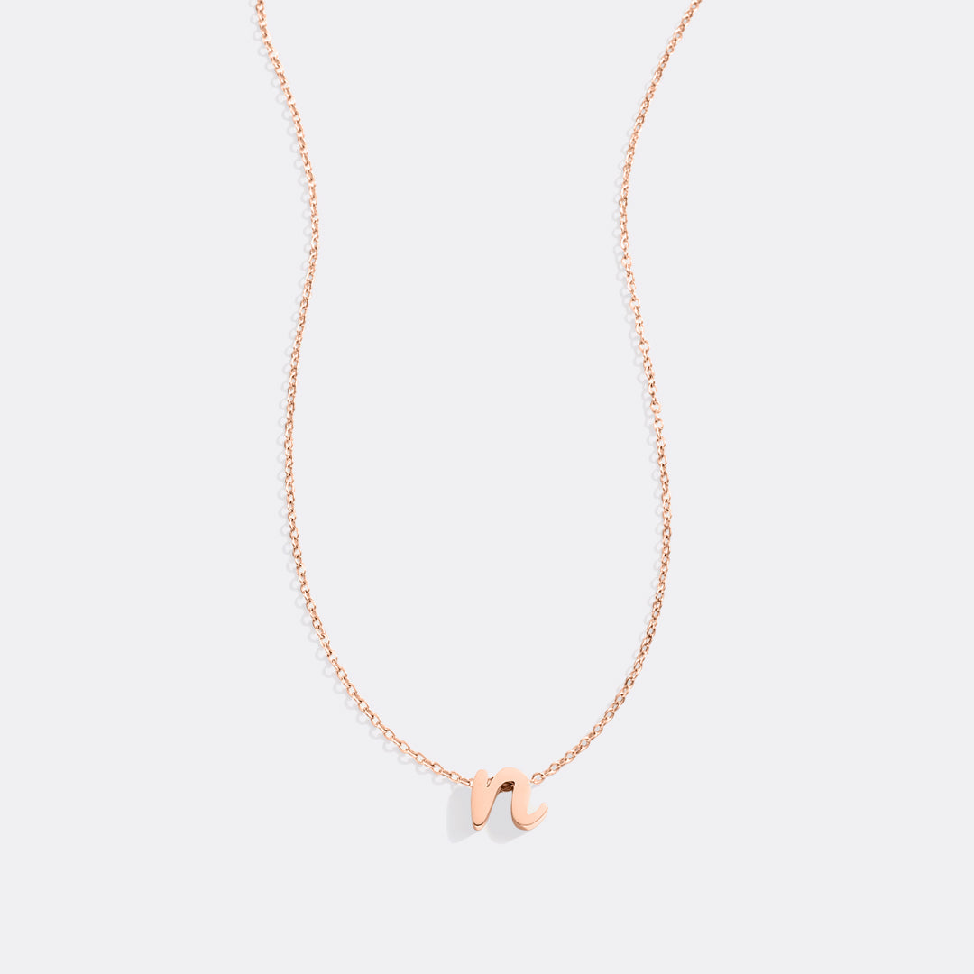 Mint & Lily Tiny Script Initial Necklace