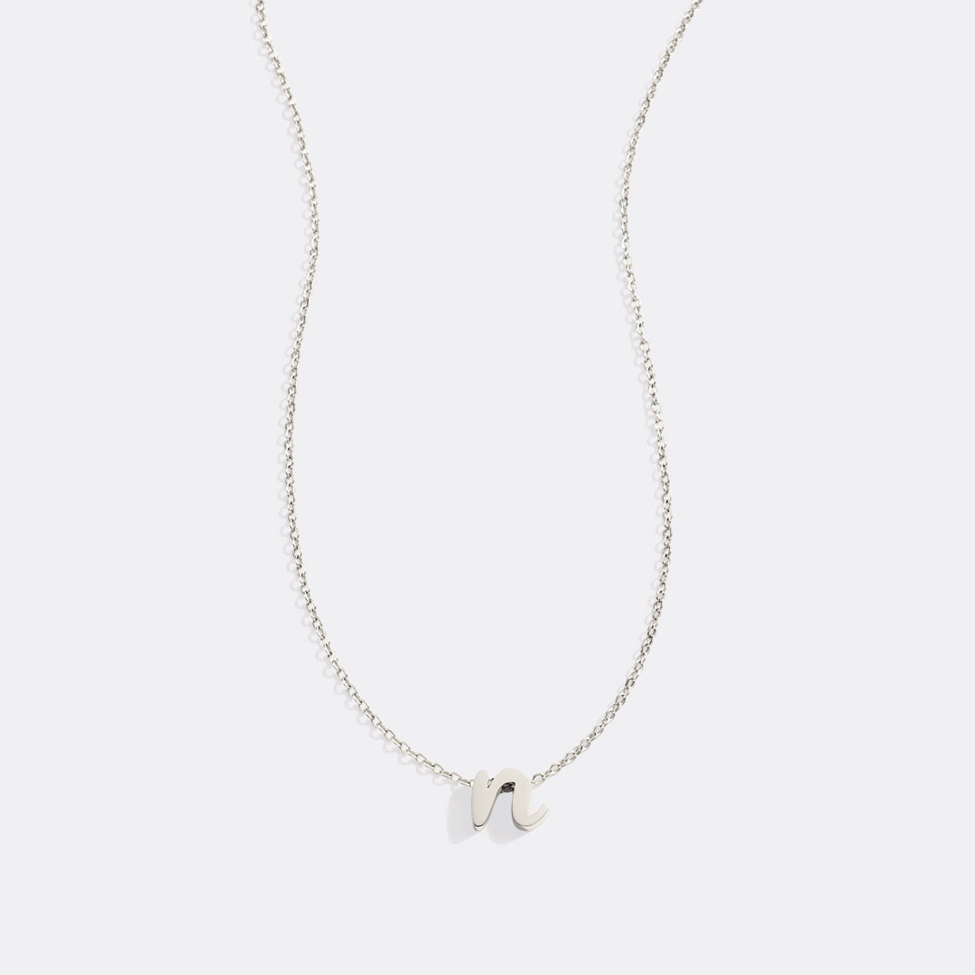 Mint & Lily Tiny Script Initial Necklace
