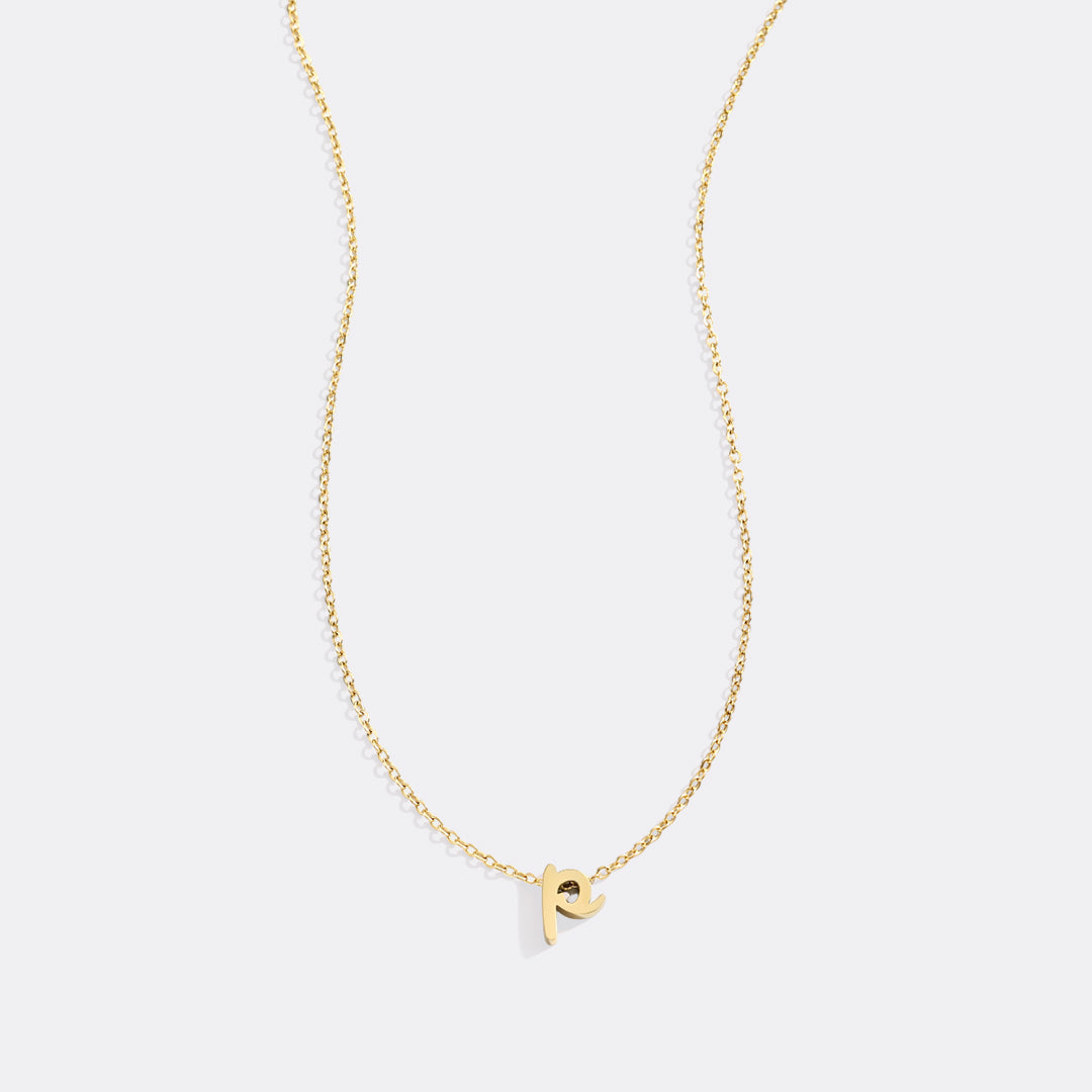 Mint & Lily Tiny Script Initial Necklace