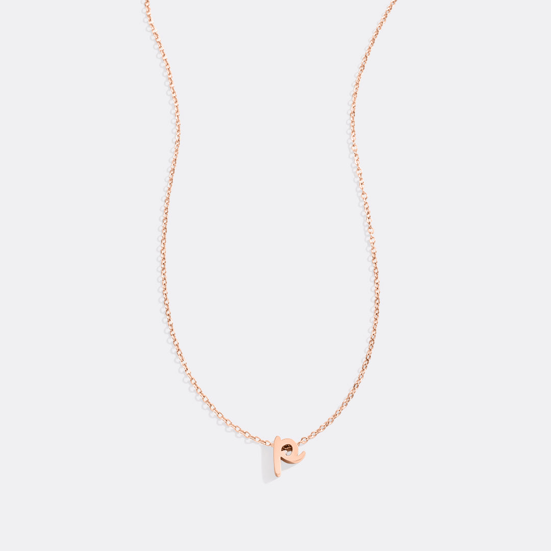 Mint & Lily Tiny Script Initial Necklace