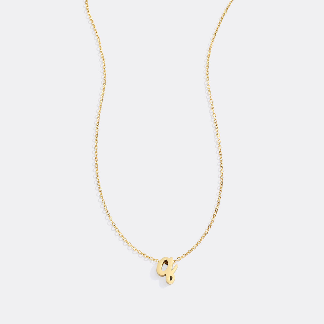 Mint & Lily Tiny Script Initial Necklace