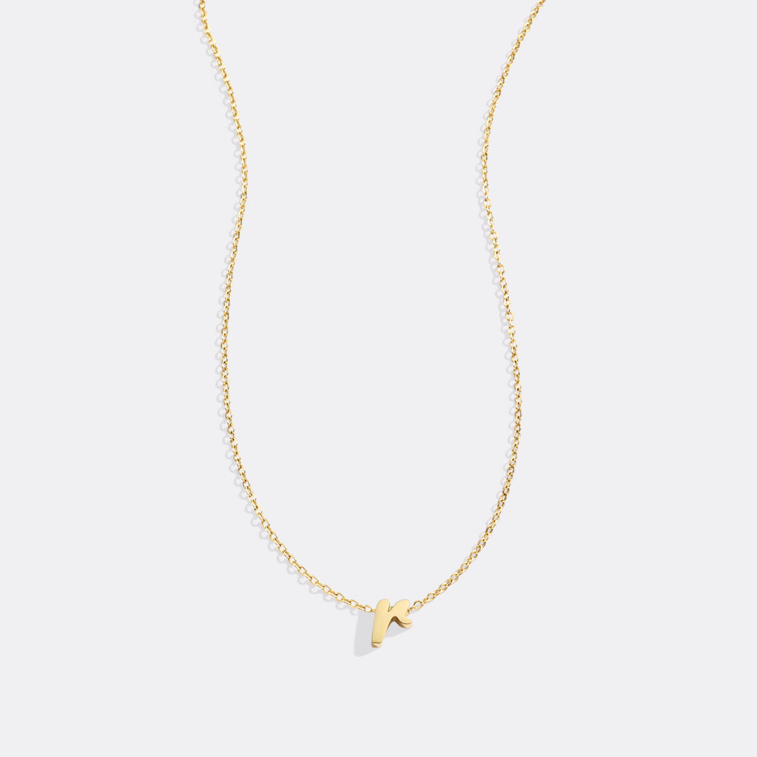 Mint & Lily Tiny Script Initial Necklace