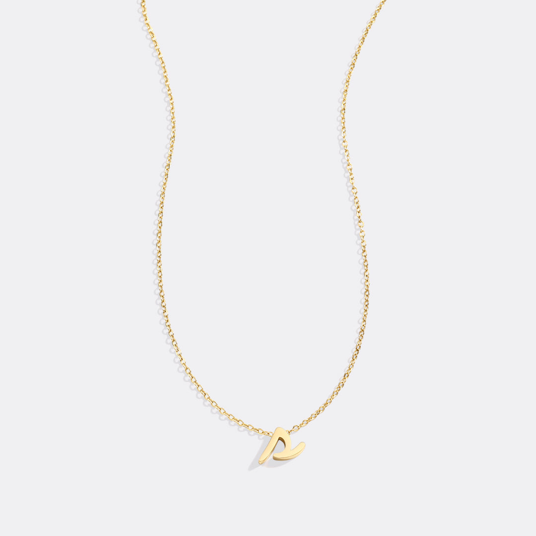Mint & Lily Tiny Script Initial Necklace